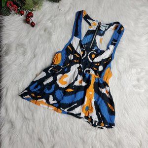 Hecho a Mano Colombian BlueYellow Sleeveless Top